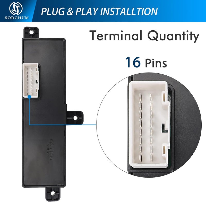 Sorghum Power Seat Switch - Front Left Driver Side Adjustment Switch Control Compatible with Hyundai Tucson Sonata 2015 2016 2017 2018 2019 2020 16 Pins Replace# 88193-F8110 88193-F8110-TRY - Image 5